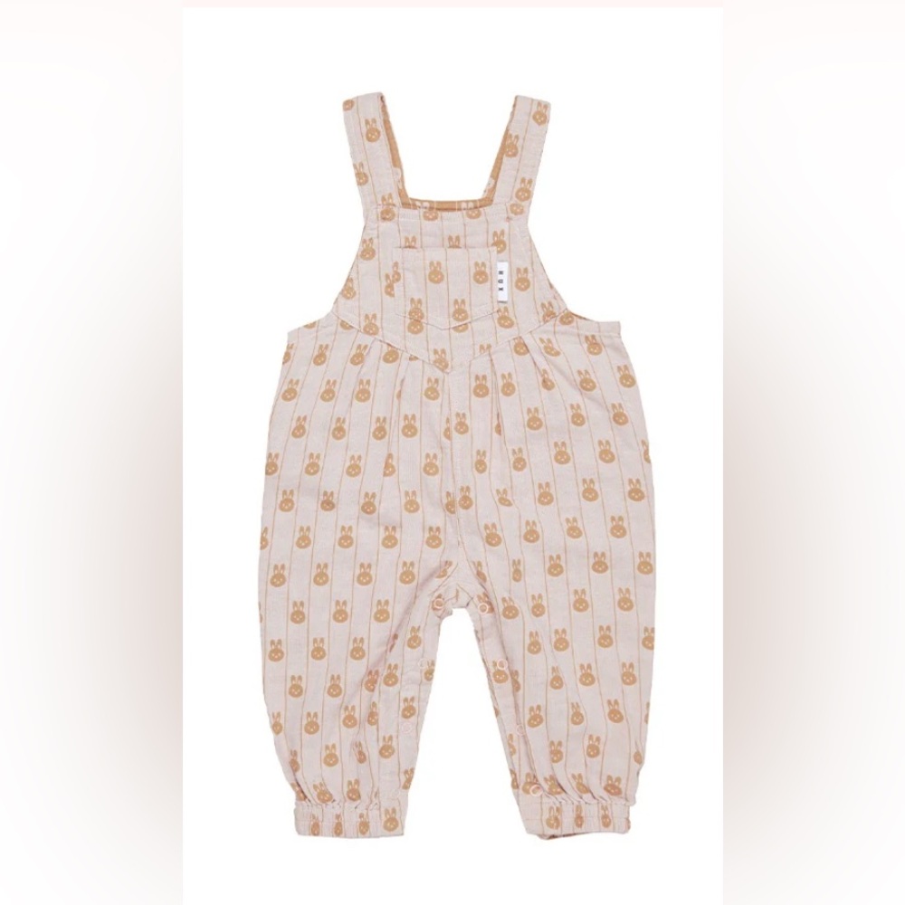 Huxbaby Cream Teddy Bear Overalls